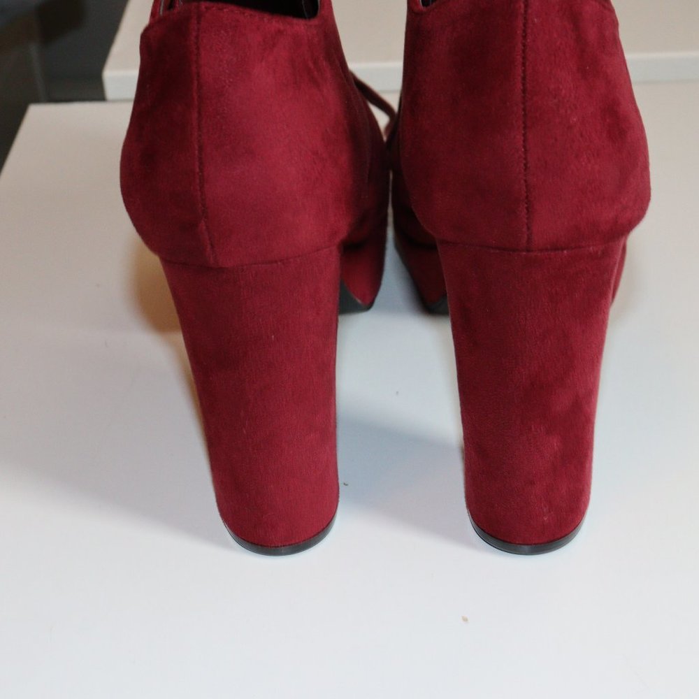 Allegra K Women's Platform Block Heel Lace Up Ankle Boots Size 7 - Picture 5 of 7